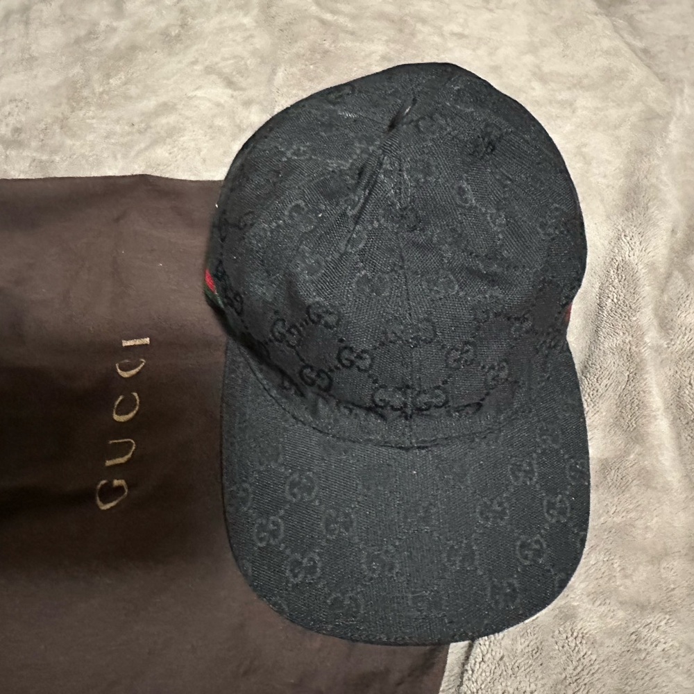 Authentic Gucci Black Monogram Cap - Picture 16 of 16